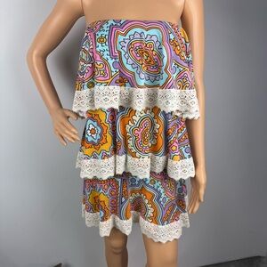 Judith March Anthropologie Womens Small 3 Tiered Ophelia Mini Dress NWT